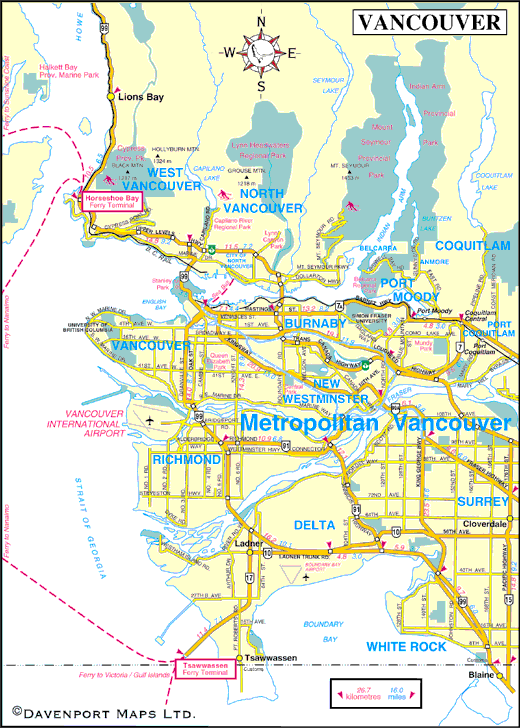 Map Of Vancouver British Columbia British Columbia Travel And Adventure Vacations