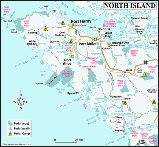 Map of North Vancouver Island