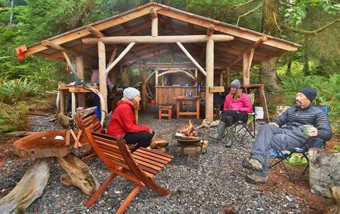 Camp Kitchen: Orca Dreams offers kayaking, whale watching and luxury camping on Compton Island, Blackney Pass, British Columbia