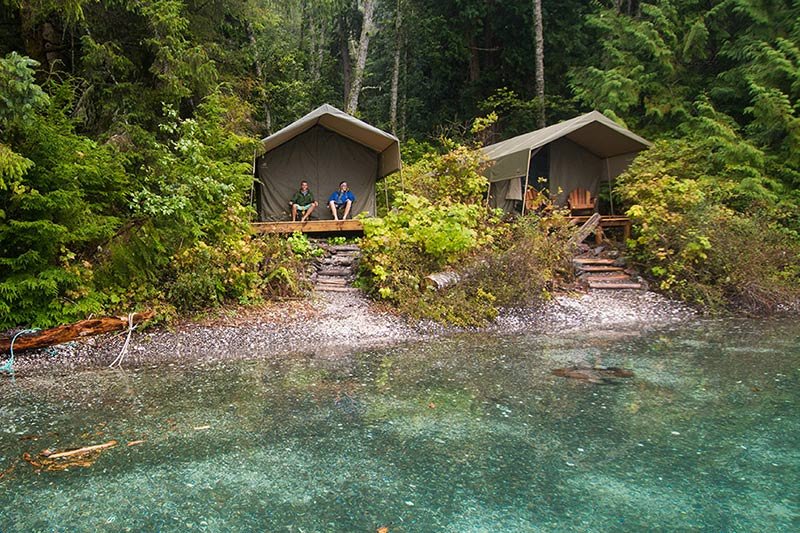 Luxury Safari-style Tents: Orca Dreams offers kayaking, whale watching and luxury camping on Compton Island, Blackney Pass, British Columbia