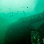 The Nathan E. Stewart, a sunken fuel barge tug that leaked fuel into shellfish harvest grounds near Bella Bella, British Columbia. Photo: April Bencze/Heiltsuk Tribal Council