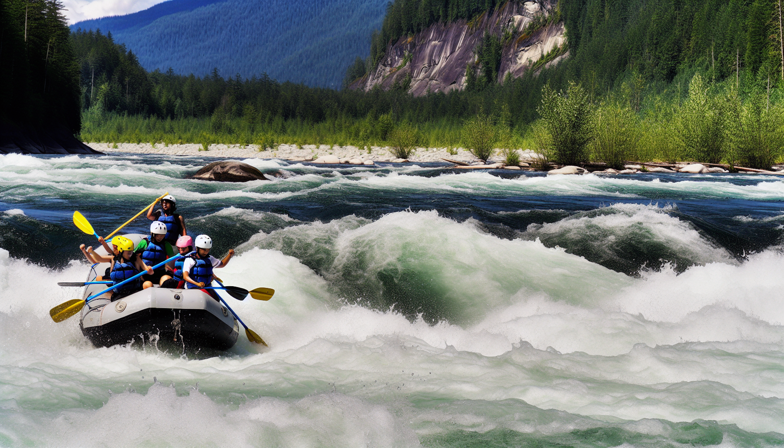 Exciting whitewater rafting adventure on Cheakamus River Squamish