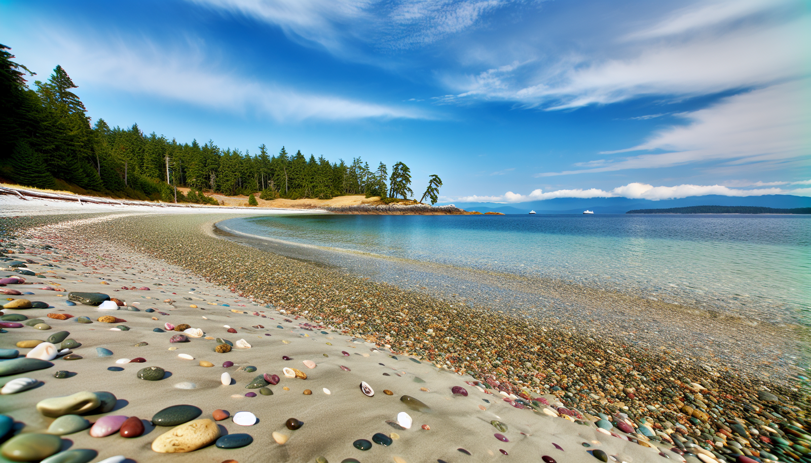 A tranquil beach on Saturna Island in the Southern Gulf Islands