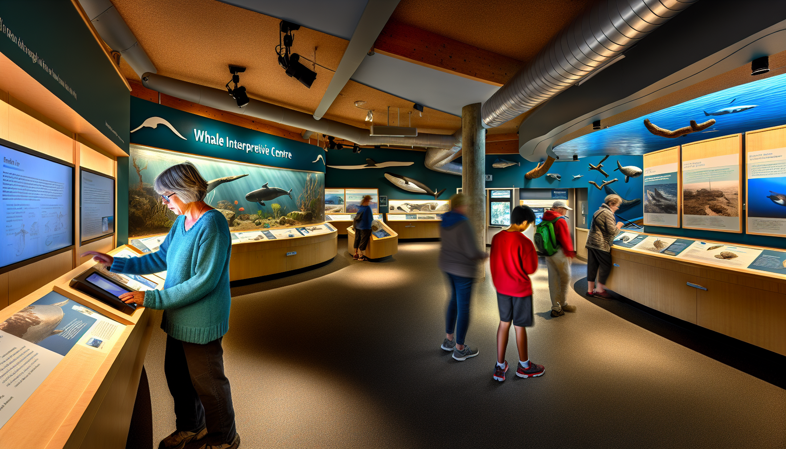 Interactive displays at the Whale Interpretive Centre in Telegraph Cove