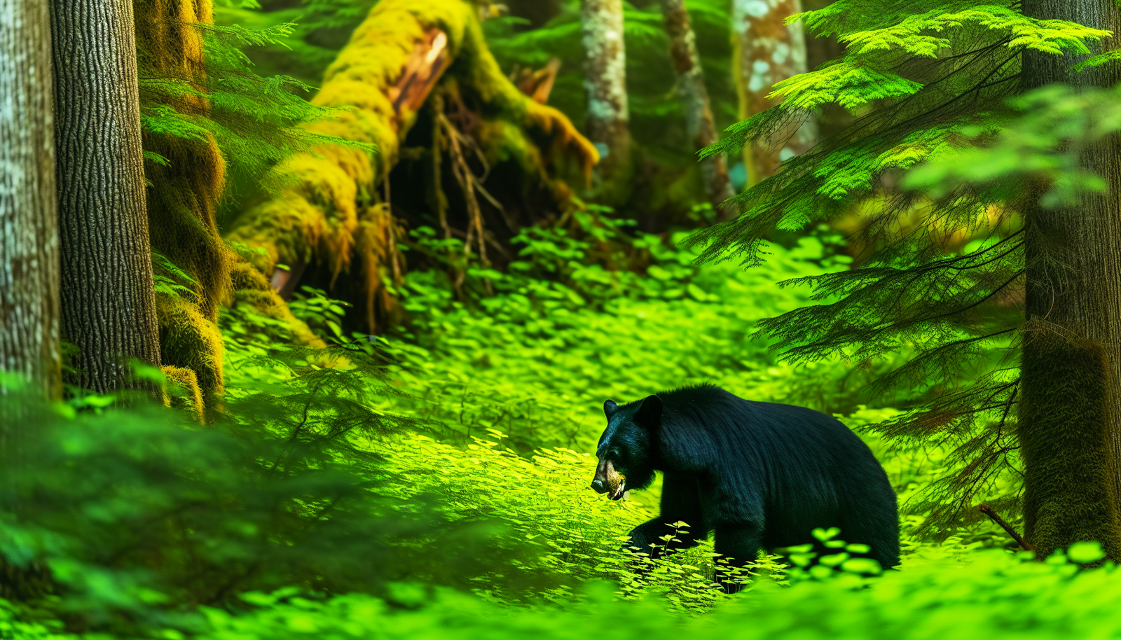 Enchanting encounter with a black bear in the forests of Haida Gwaii