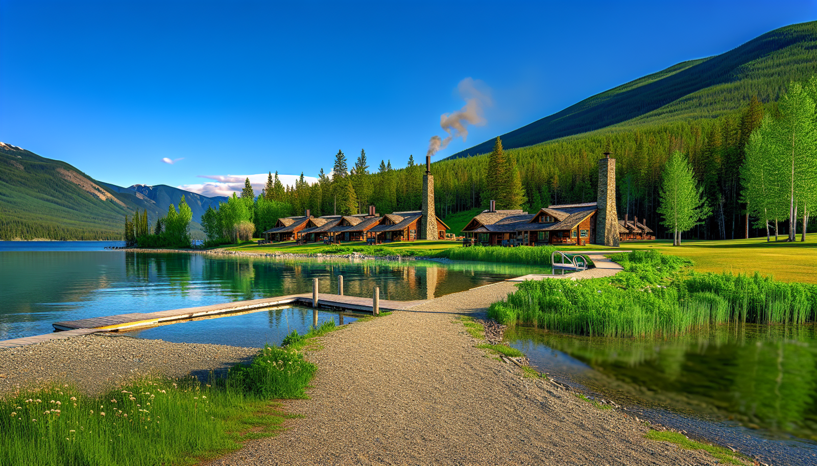 Picturesque lakeside lodgings near Kootenay Lake