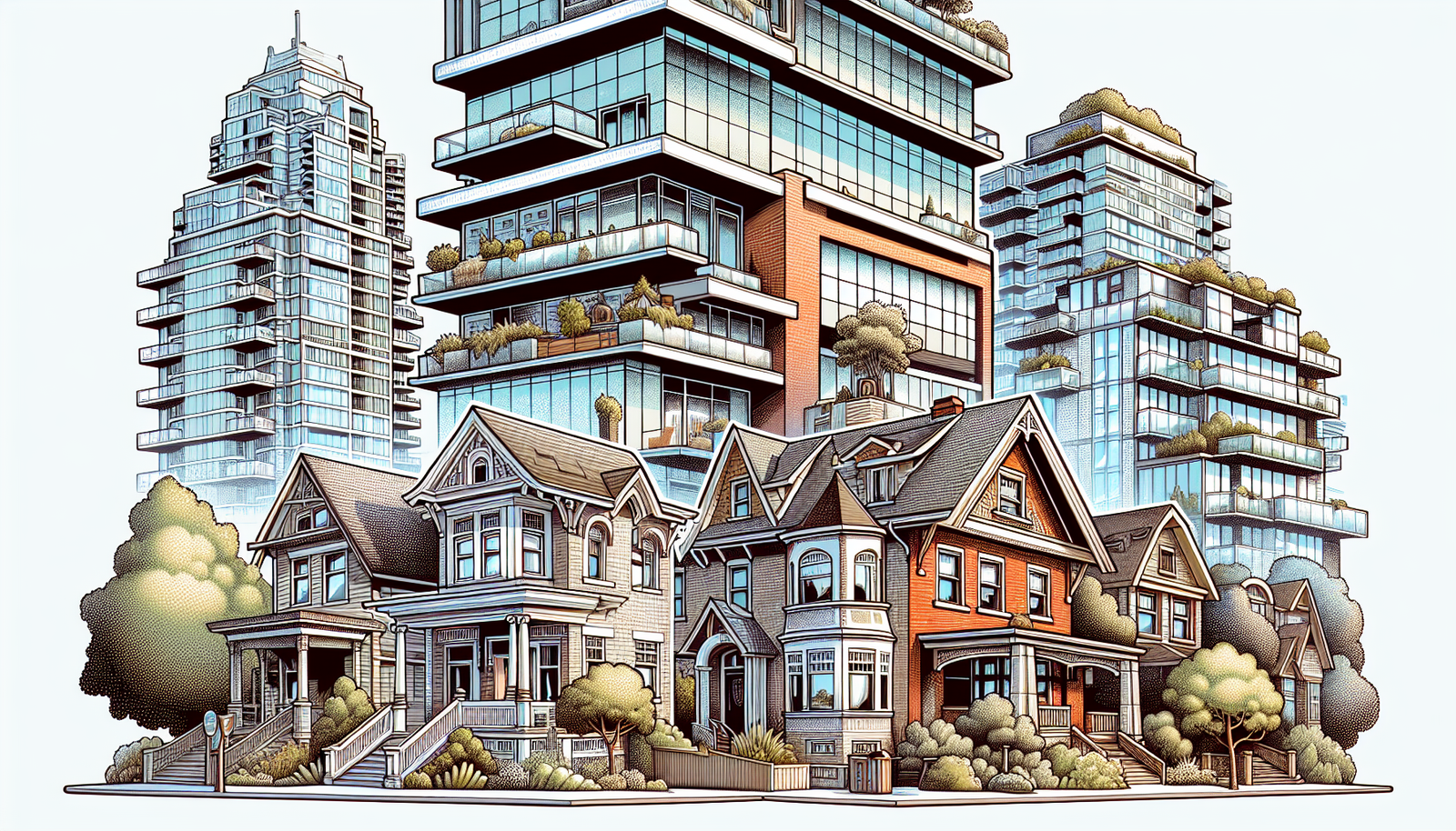 Illustration of diverse housing options in Vancouver