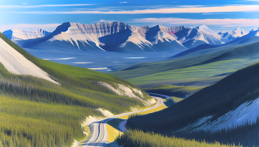 Scenic view of Trans Canada Highway through the Rockies