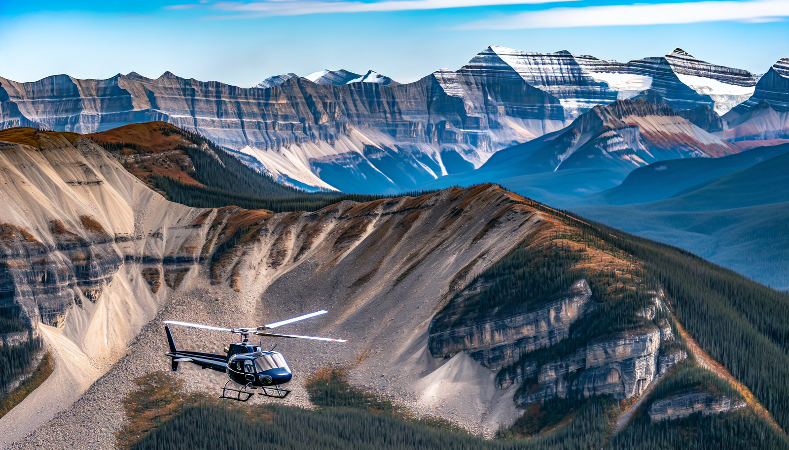 Helicopter tour over the Canadian Rockies