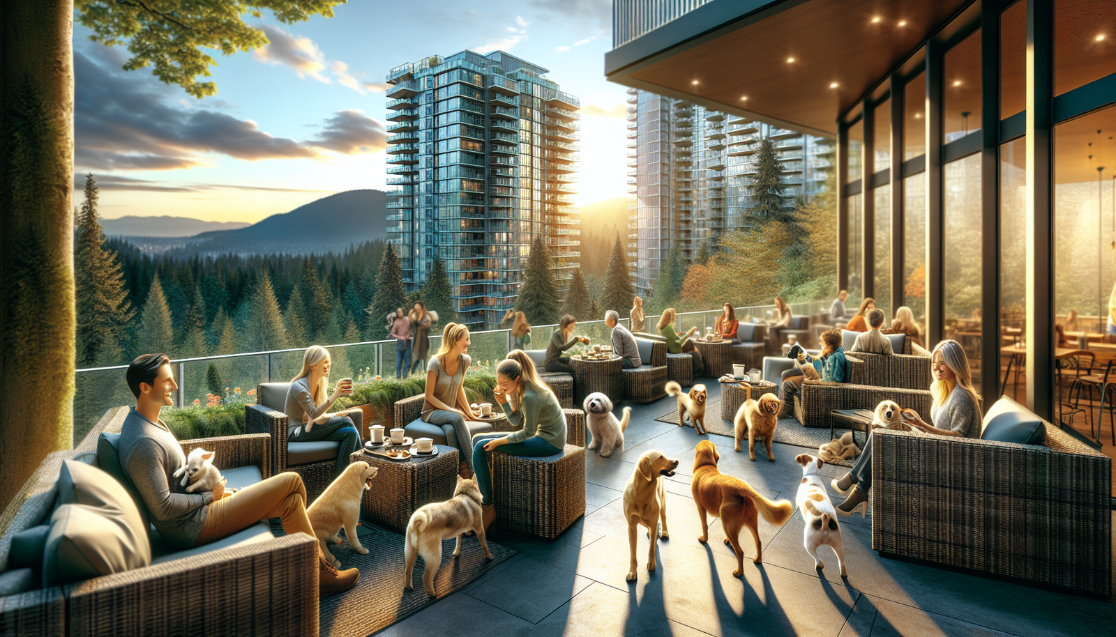 North Vancouver dog-friendly patio with scenic view