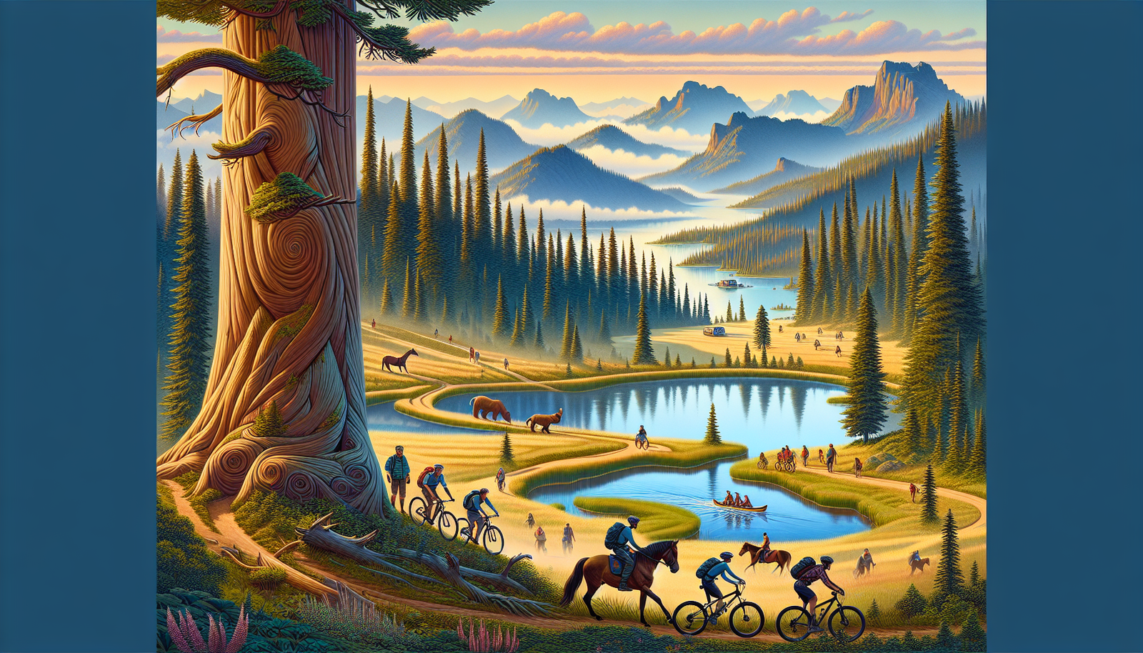Illustration of Cowichan Valley Trail for hiking and cycling