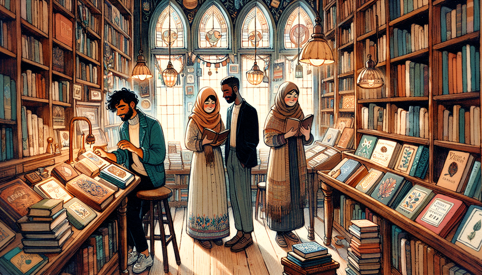 Illustration of hidden gems bookstore in Vancouver