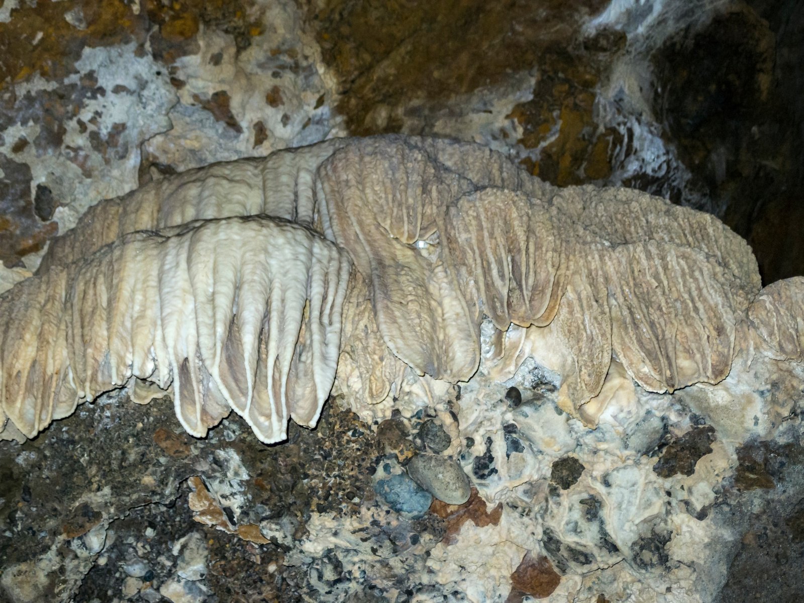 Limestone formations inside the Horne Lake Caves on Vancouver Island, British Columbia.