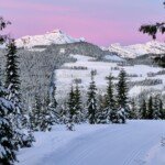 Winter with snow at Mount Washington, Courtenay, Vancouver Island