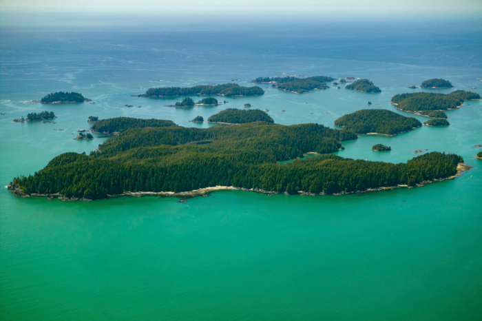 Aerial Photo of the Broken Group Islands West Coast Vancouver Island