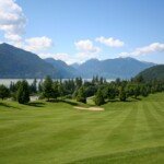 Golf course fairway in Furry Creek overlooking Howe Sound