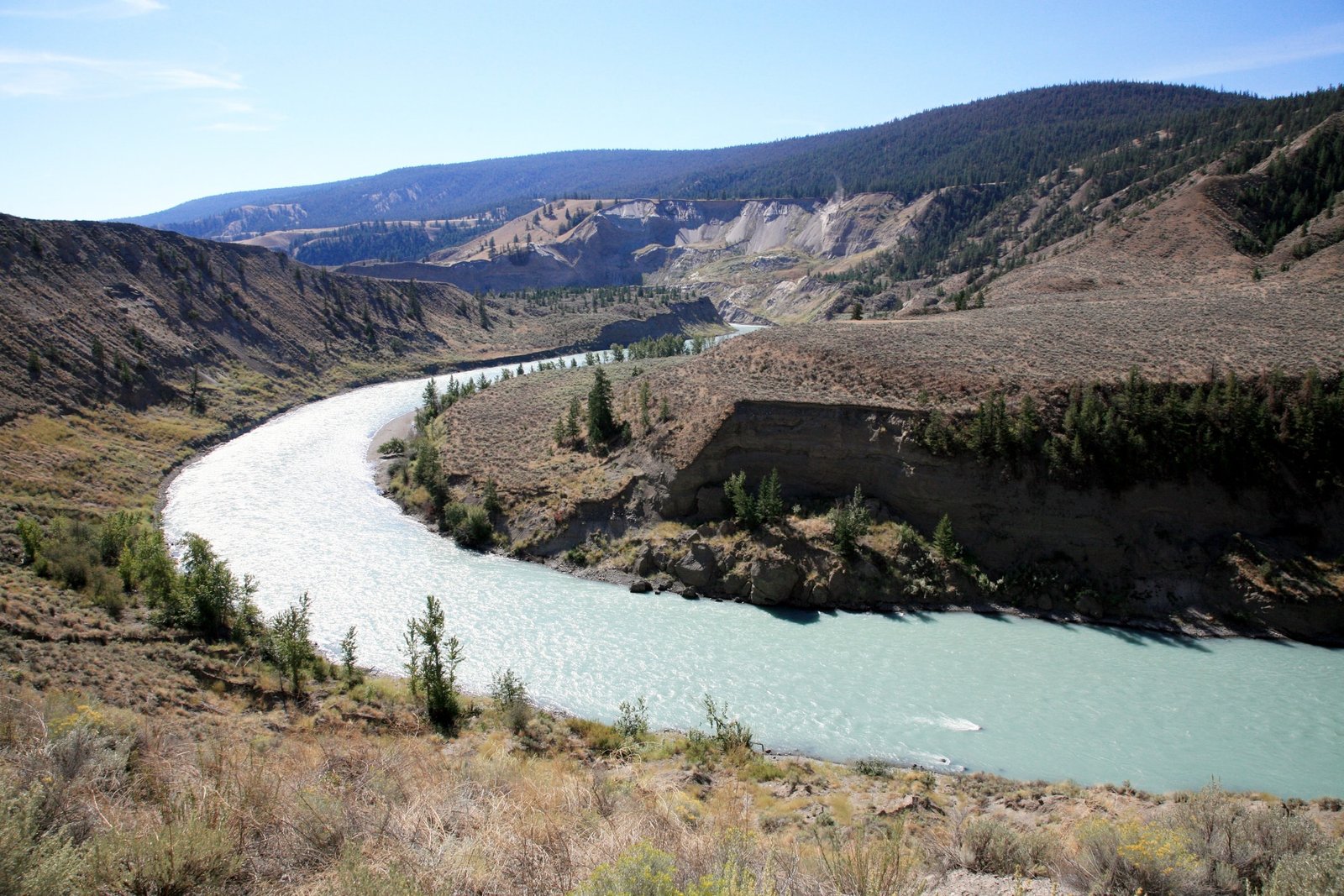 Chilcotin River southeast of the Farwell Canyon Bridge near Riske Creek, British Columbia, Canada.