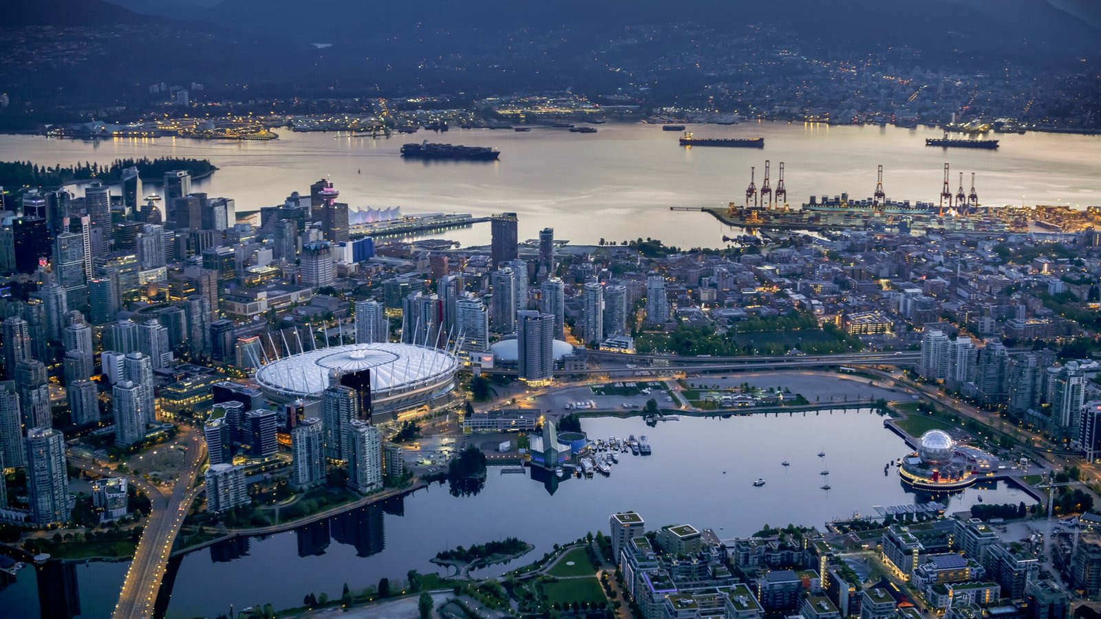 Stunning aerial view of BC Place, the location of the Wrexham vs Whitecaps match.