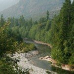 Nimpkish River and Mt. Ashwood, from Woss on North Vancouver Island