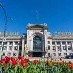 View of the Pacific Central Station in Vancouver, BC.