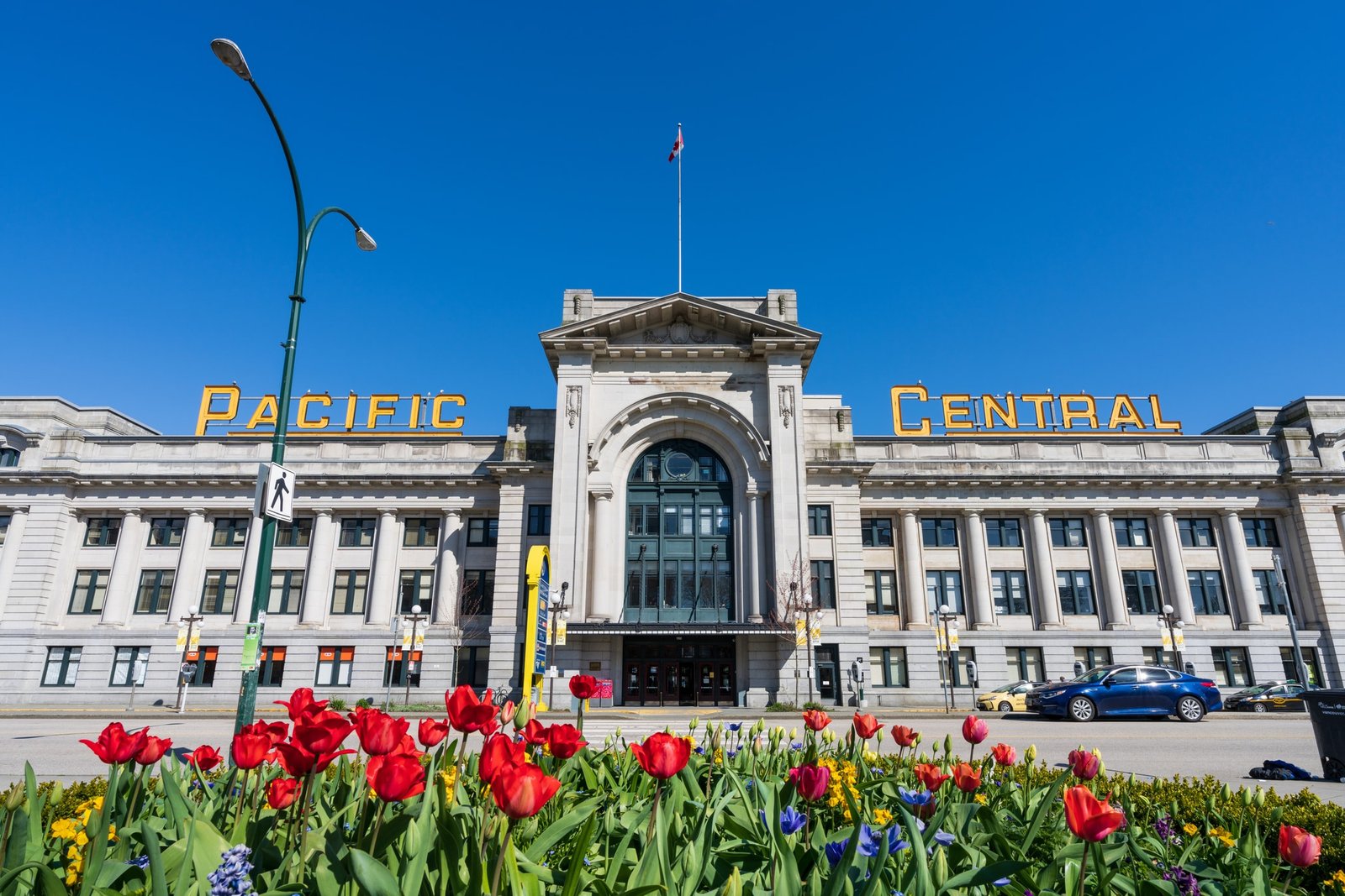 View of the Pacific Central Station in Vancouver, BC.