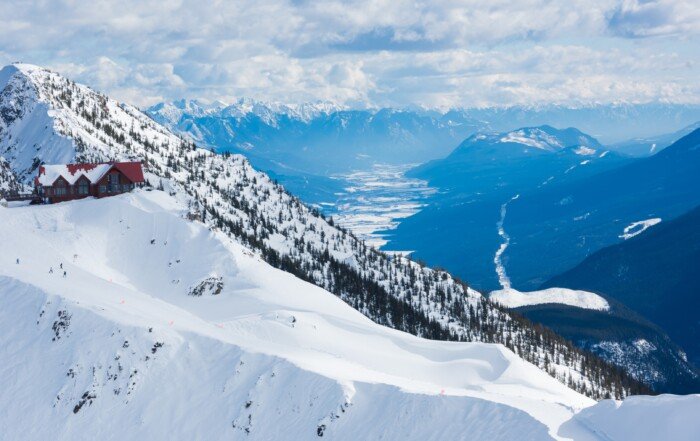 Mountain scenery at Kicking Horse Mountain Resort in Golden, BC.