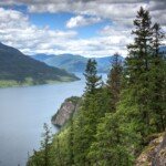 View of Slocan Lake, BC, Canada, overlooking Valhalla Provincial Park.