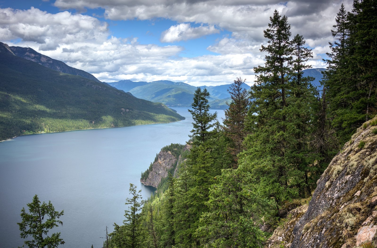 View of Slocan Lake, BC, Canada, overlooking Valhalla Provincial Park.