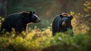 Grizzly Bears roaming the forest