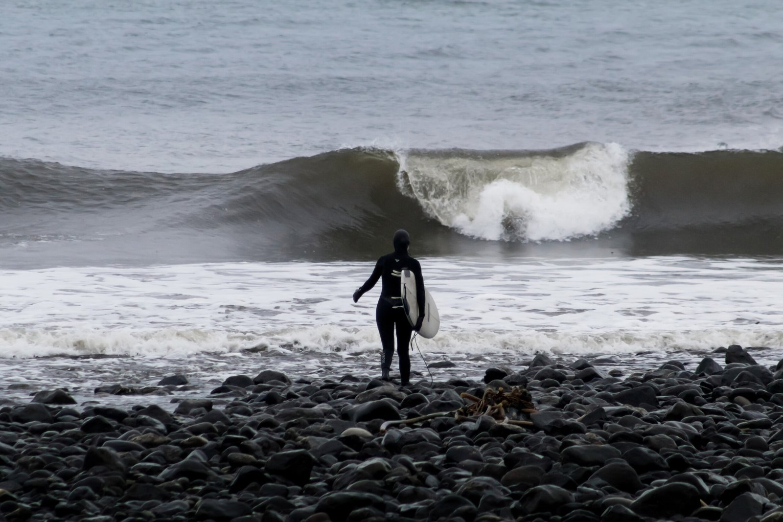 Surfing the Jordan River on the west coast of Vancouver Island.