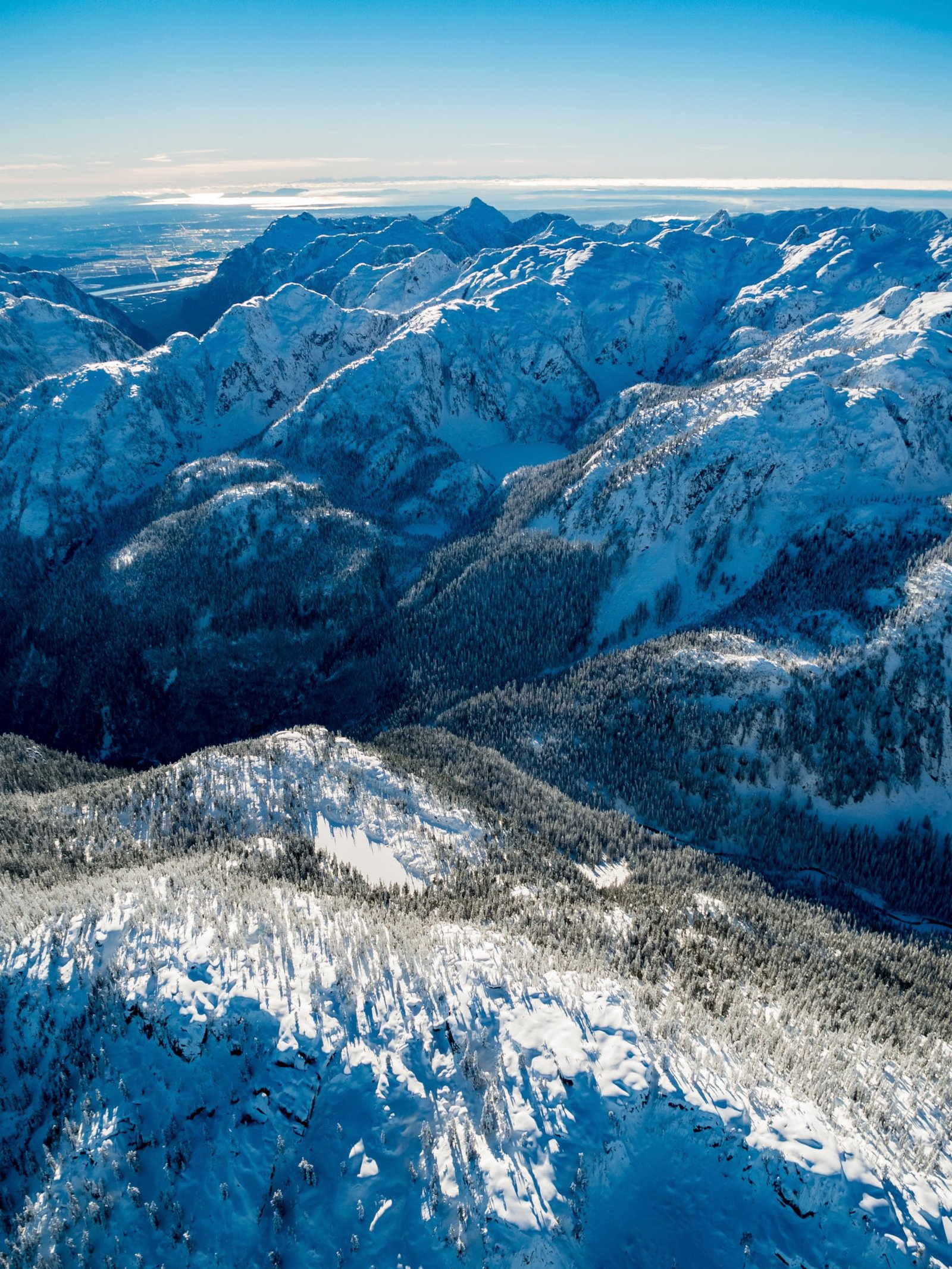 Alpine view of Pinecone Burke Provincial Park in Winter