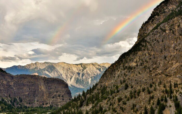 A scenic view of Lillooet, showcasing its natural beauty and the Fraser River.