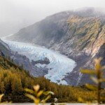 Bear Glacier descends towards Strohn Lake, down Bear River Pass.