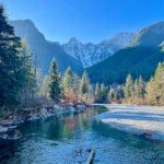 Snow-capped mountains in Golden Ears Provincial Park.