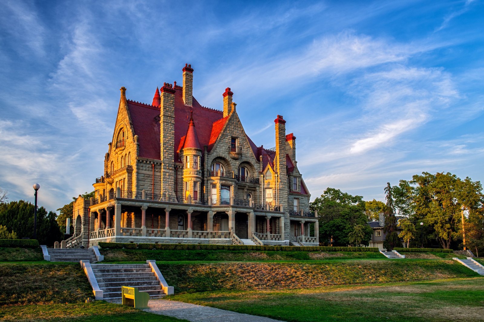 Daytime shot of Craigdarroch Castle, Victoria, British Columbia.