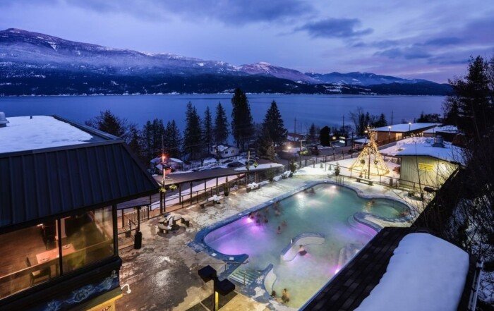 Ainsworth Hot Springs along the shores of Kootenay Lake.