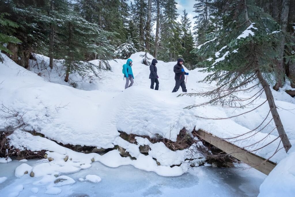 Family on the Discovery Snowshoe Trail